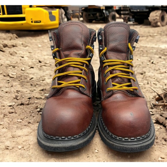 Red Wing 2226 USA Made DynaForce Steel Toe Brown Leather Work Boots Mens 7 EUC - Picture 2 of 12